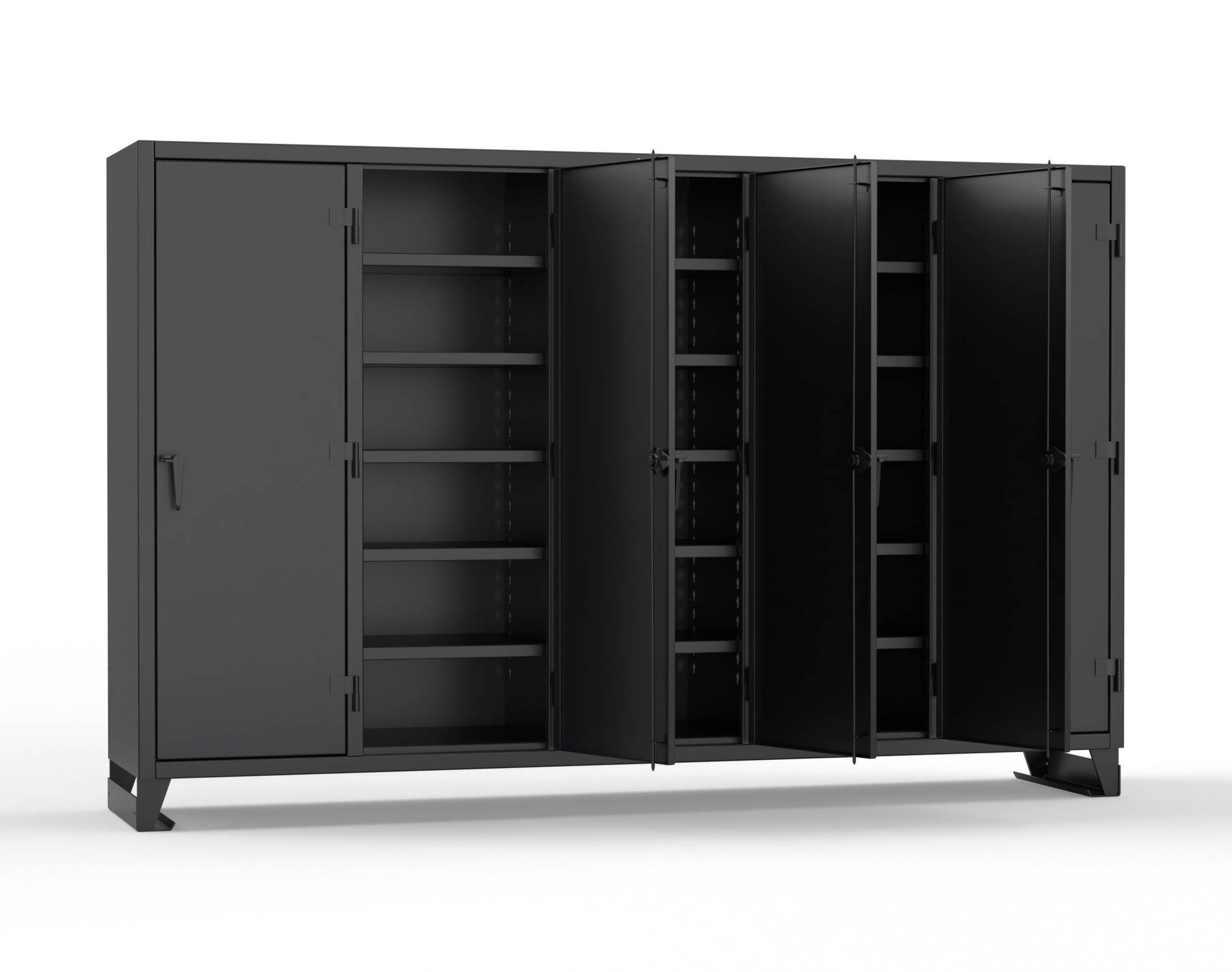 Extreme Duty 12 GA Multi-Shift Cabinet with 25 Shelves - 122 In. W x 24 In. D x 78 In. H - 106-MS-2425-9005
