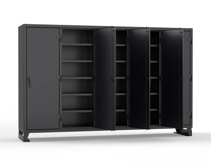 Extreme Duty 12 GA Multi-Shift Cabinet with 25 Shelves - 122 In. W x 24 In. D x 78 In. H - 106-MS-2425-9005