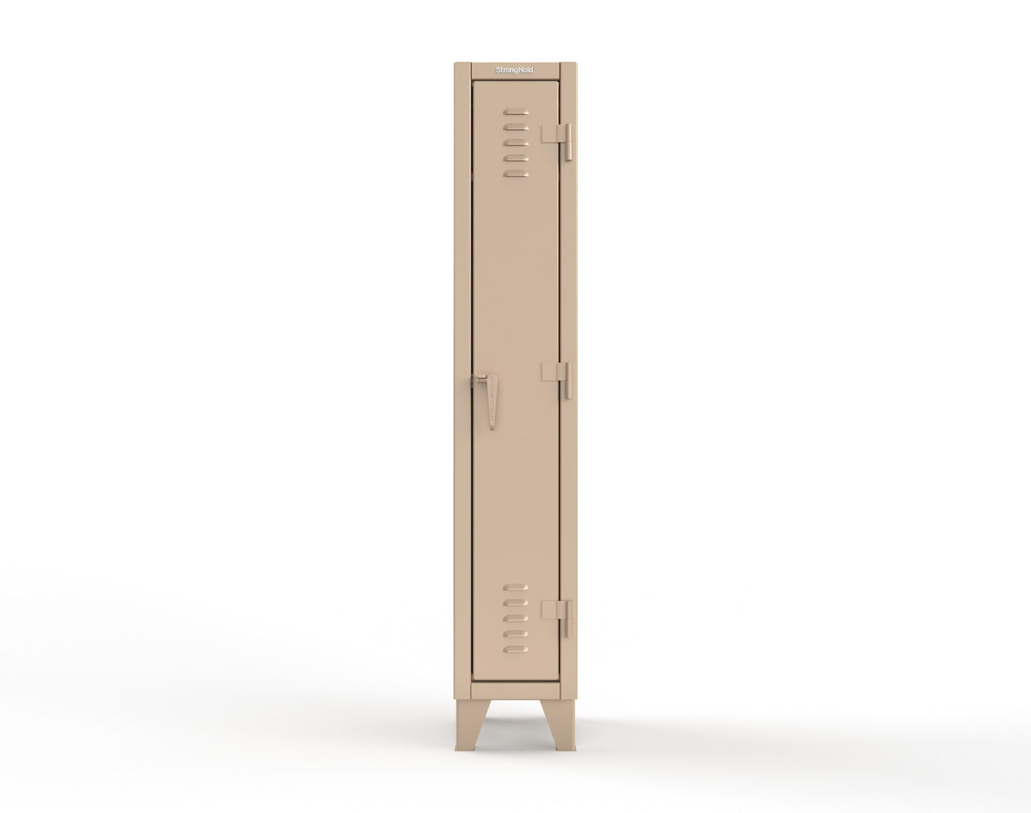 Extreme Duty 12 GA Single-Tier Locker with 1 Compartment, Louvered Doors, Wardrobe Rod - 14 in. W x 18in. D x 78 in. H - 16-18-1TSL-1019