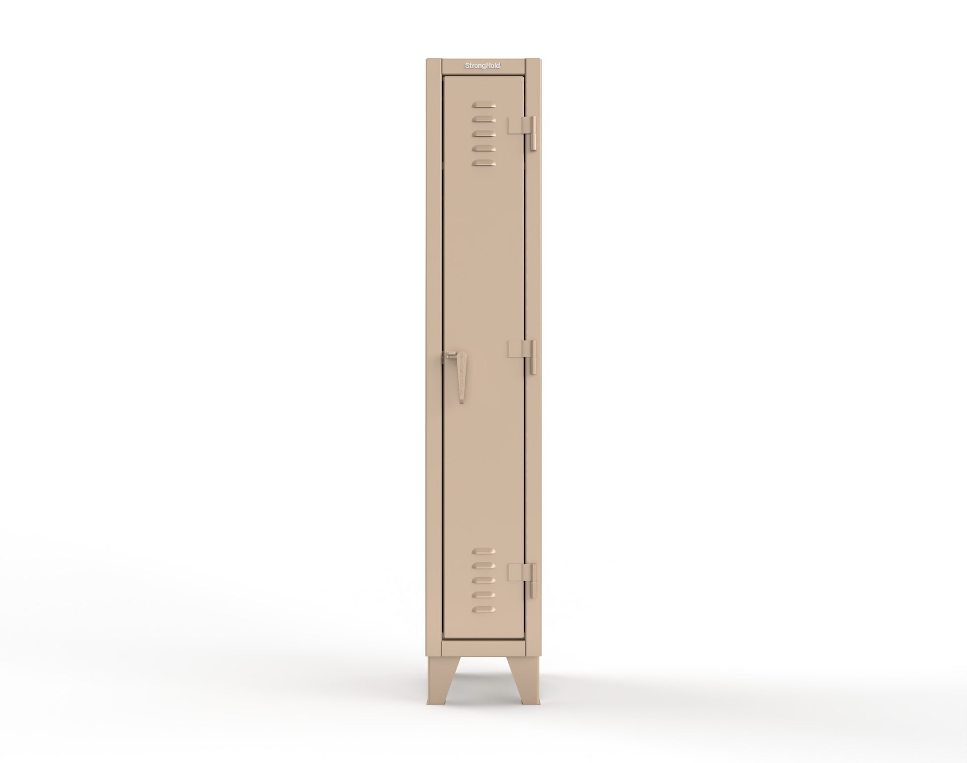 Extreme Duty 12 GA Single-Tier Locker with 1 Compartment, Louvered Doors, Wardrobe Rod - 14 in. W x 18in. D x 78 in. H - 16-18-1TSL-1019