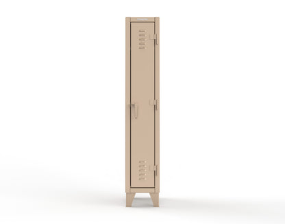 Extreme Duty 12 GA Single-Tier Locker with 1 Compartment, Louvered Doors, Wardrobe Rod - 14 in. W x 18in. D x 78 in. H - 16-18-1TSL-1019