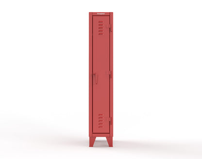 Extreme Duty 12 GA Single-Tier Locker with 1 Compartment, Louvered Doors, Wardrobe Rod - 14 in. W x 18in. D x 78 in. H - 16-18-1TSL-3001
