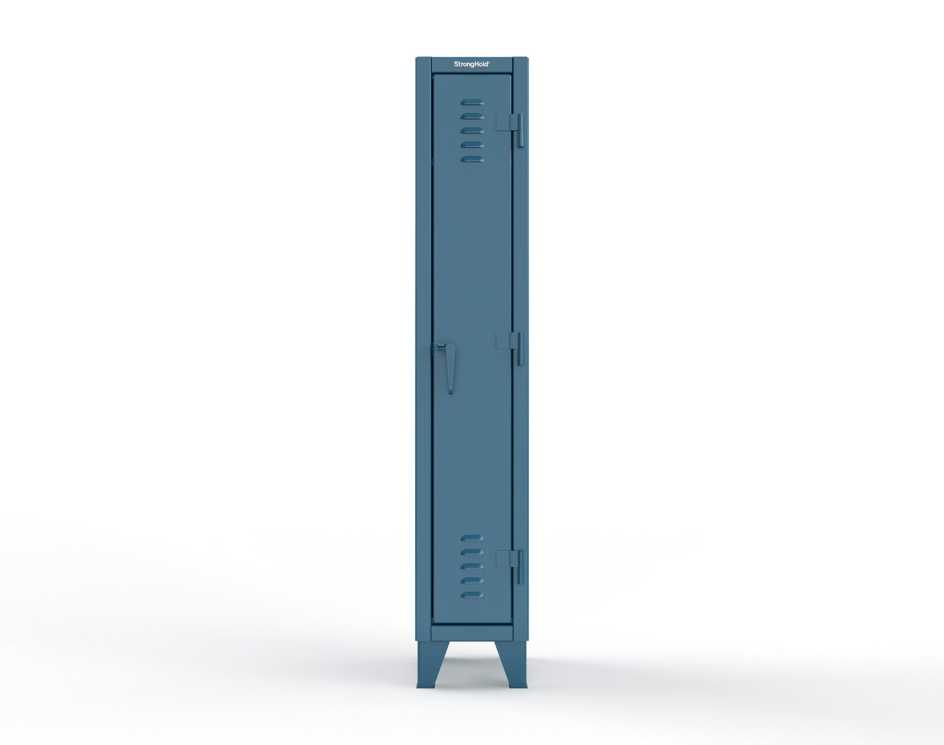 Extreme Duty 12 GA Single-Tier Locker with 1 Compartment, Louvered Doors, Wardrobe Rod - 14 in. W x 18in. D x 78 in. H - 16-18-1TSL-5001