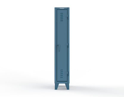 Extreme Duty 12 GA Single-Tier Locker with 1 Compartment, Louvered Doors, Wardrobe Rod - 14 in. W x 18in. D x 78 in. H - 16-18-1TSL-5001