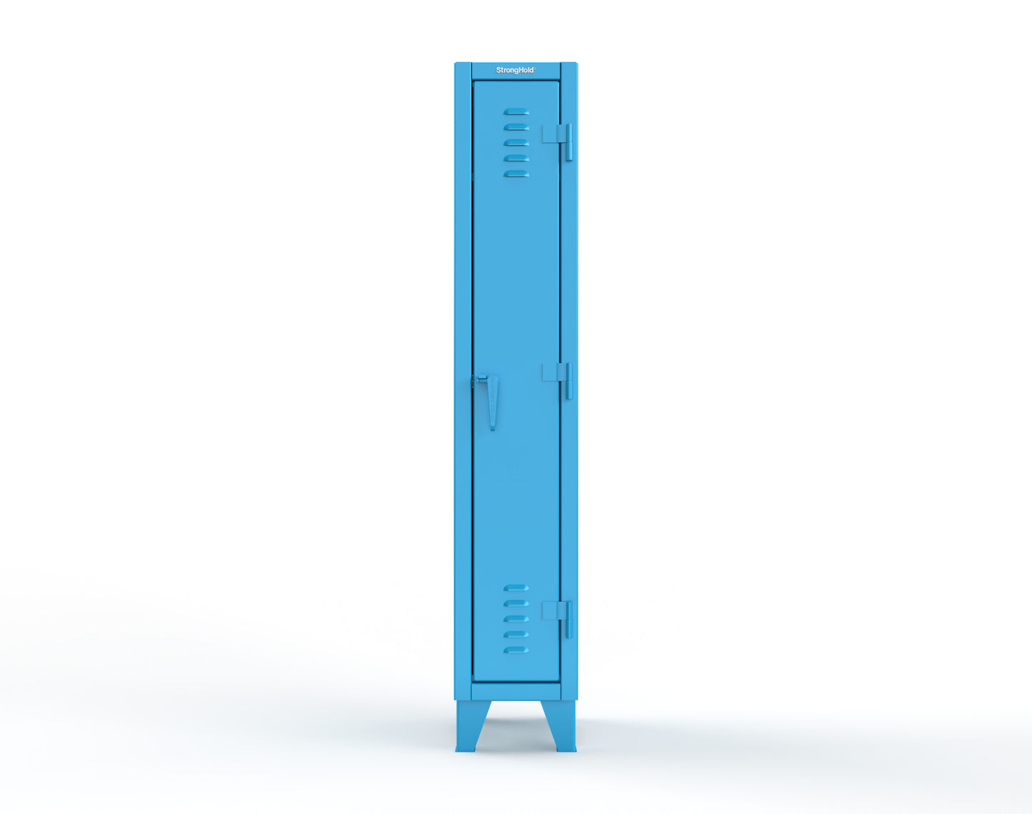 Extreme Duty 12 GA Single-Tier Locker with 1 Compartment, Louvered Doors, Wardrobe Rod - 14 in. W x 18in. D x 78 in. H - 16-18-1TSL-5012