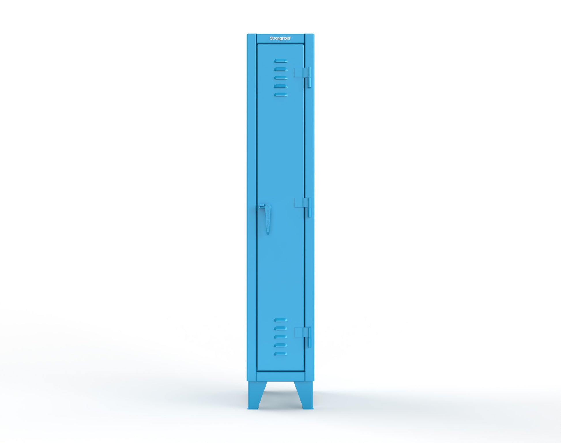 Extreme Duty 12 GA Single-Tier Locker with 1 Compartment, Louvered Doors, Wardrobe Rod - 14 in. W x 18in. D x 78 in. H - 16-18-1TSL-5012