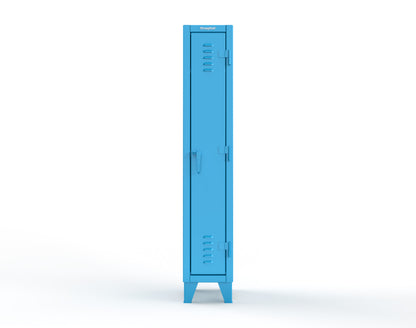 Extreme Duty 12 GA Single-Tier Locker with 1 Compartment, Louvered Doors, Wardrobe Rod - 14 in. W x 18in. D x 78 in. H - 16-18-1TSL-5012