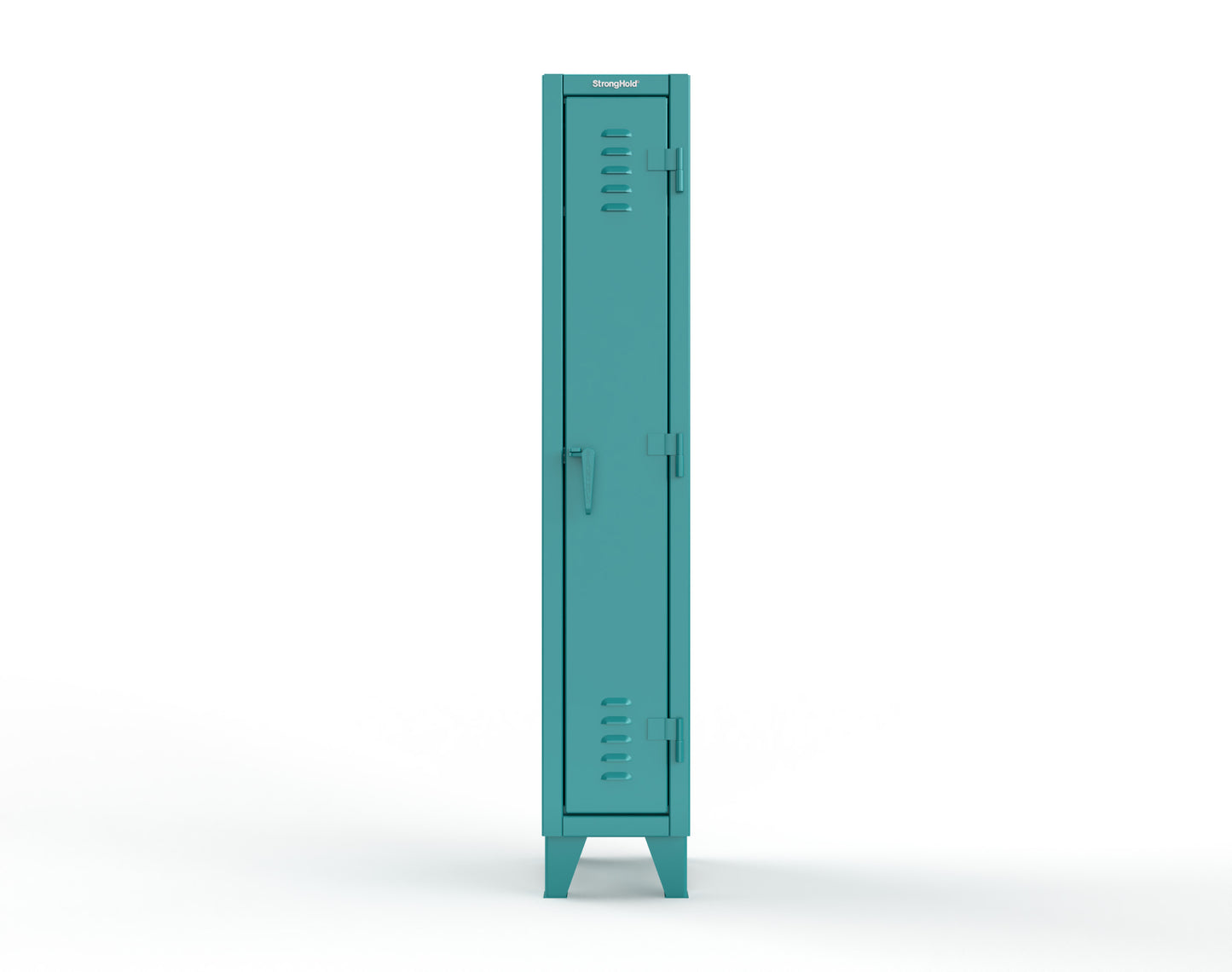 Extreme Duty 12 GA Single-Tier Locker with 1 Compartment, Louvered Doors, Wardrobe Rod - 14 in. W x 18in. D x 78 in. H - 16-18-1TSL-5021