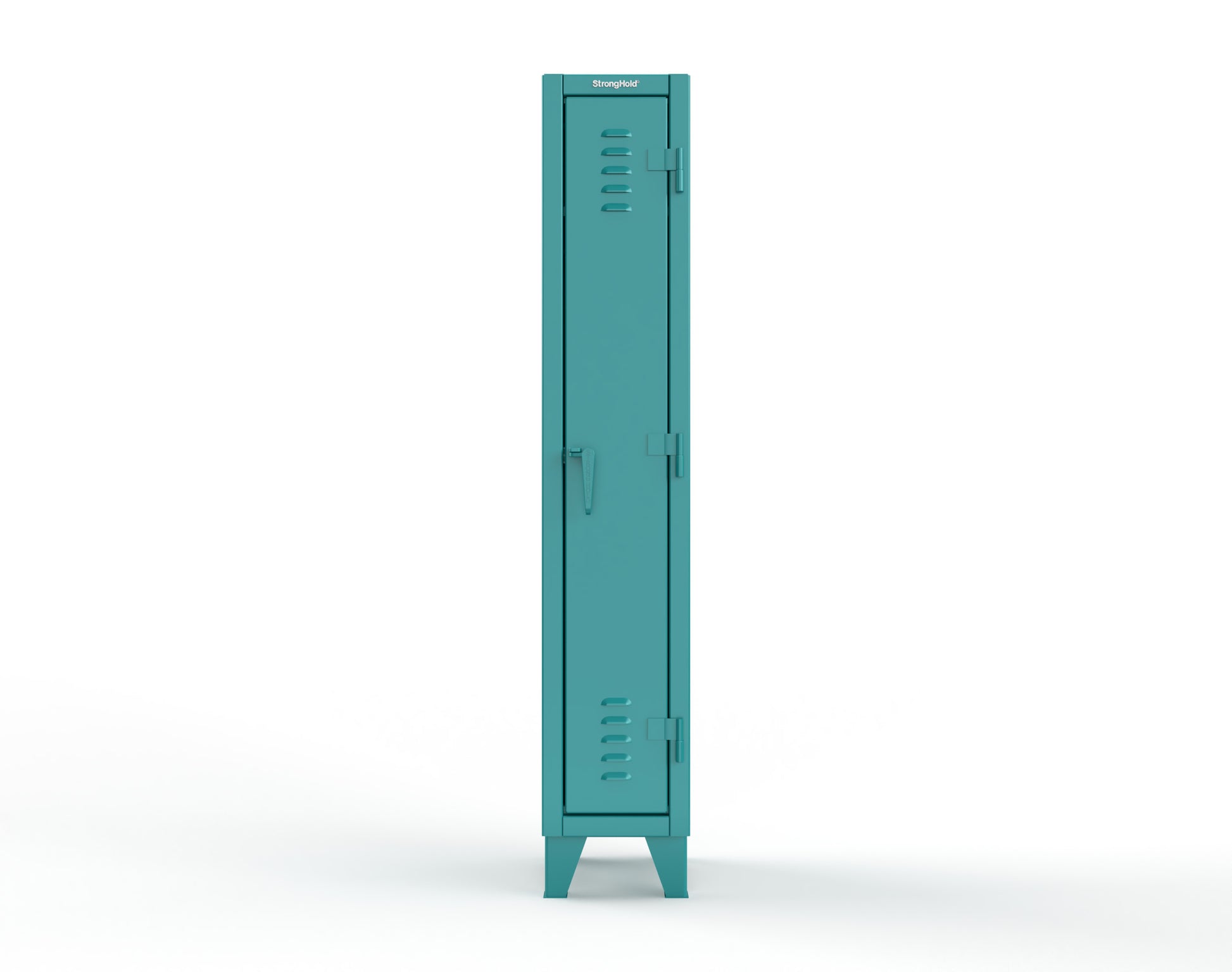 Extreme Duty 12 GA Single-Tier Locker with 1 Compartment, Louvered Doors, Wardrobe Rod - 14 in. W x 18in. D x 78 in. H - 16-18-1TSL-5021