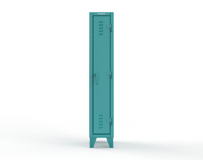 Extreme Duty 12 GA Single-Tier Locker with 1 Compartment, Louvered Doors, Wardrobe Rod - 14 in. W x 18in. D x 78 in. H - 16-18-1TSL-5021