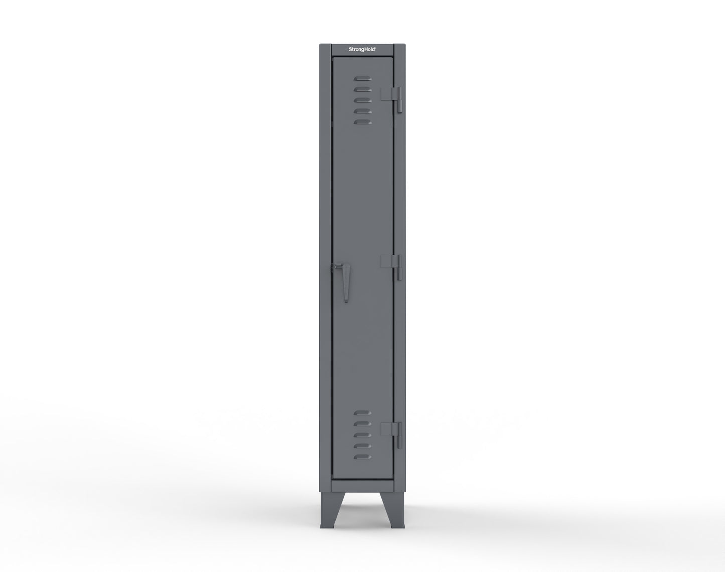 Extreme Duty 12 GA Single-Tier Locker with 1 Compartment, Louvered Doors, Wardrobe Rod - 14 in. W x 18in. D x 78 in. H - 16-18-1TSL-7024