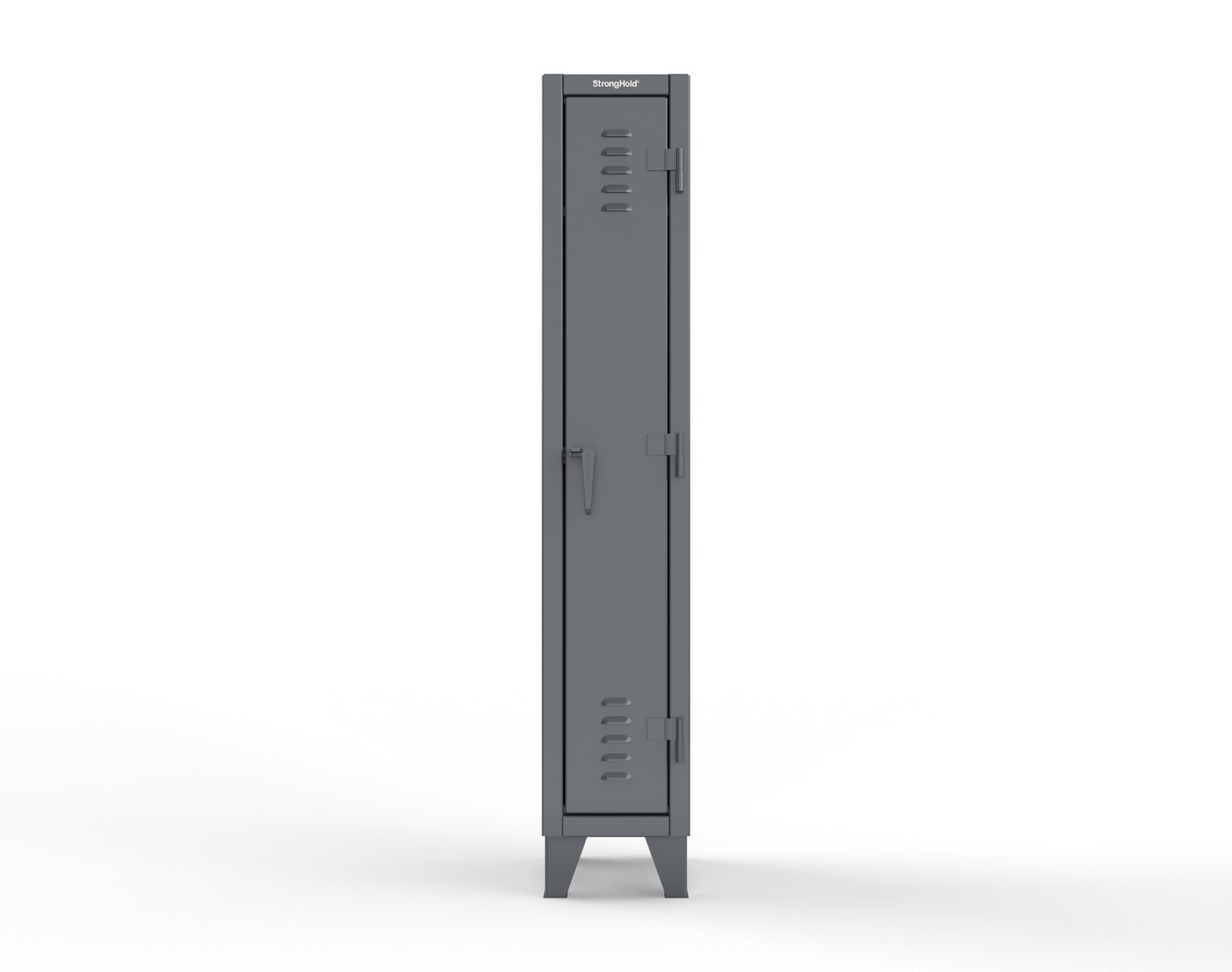 Extreme Duty 12 GA Single-Tier Locker with 1 Compartment, Louvered Doors, Wardrobe Rod - 14 in. W x 18in. D x 78 in. H - 16-18-1TSL-7024
