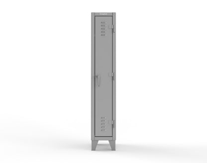 Extreme Duty 12 GA Single-Tier Locker with 1 Compartment, Louvered Doors, Wardrobe Rod - 14 in. W x 18in. D x 78 in. H - 16-18-1TSL-7037