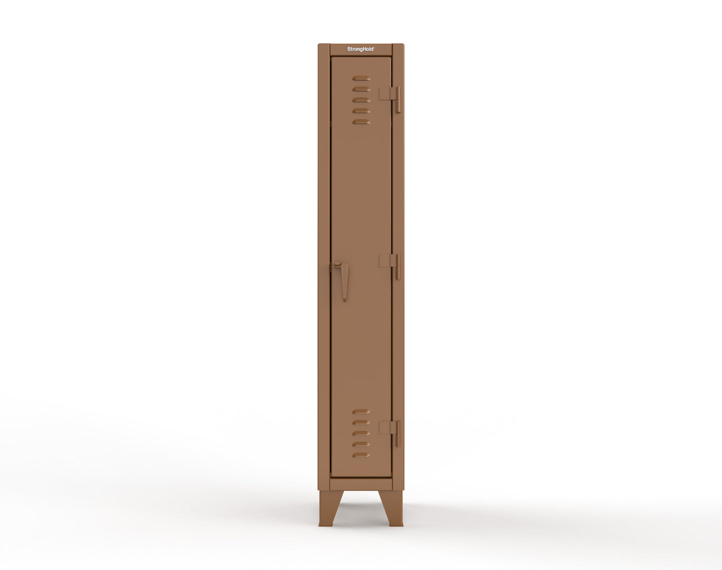 Extreme Duty 12 GA Single-Tier Locker with 1 Compartment, Louvered Doors, Wardrobe Rod - 14 in. W x 18in. D x 78 in. H - 16-18-1TSL-8008