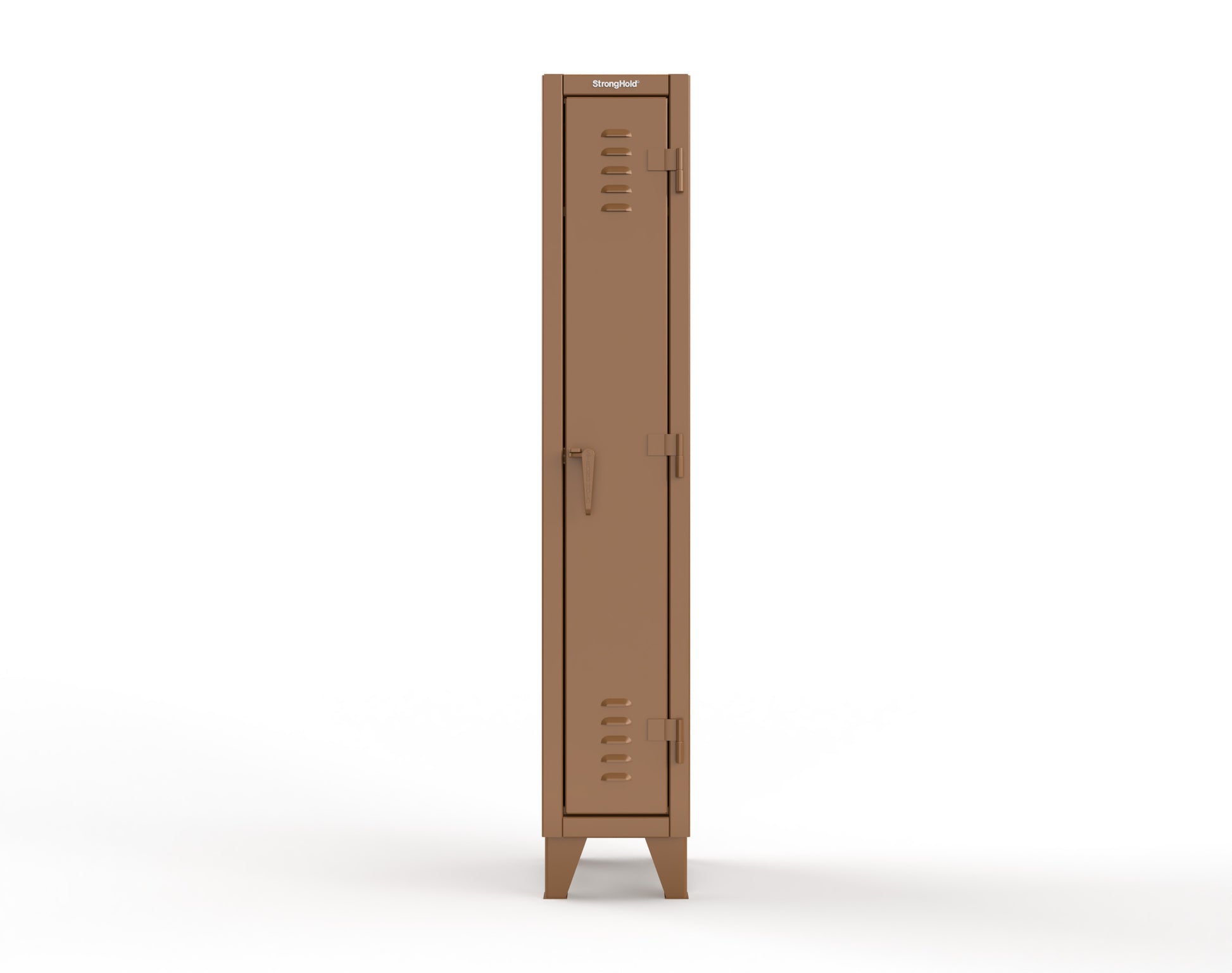 Extreme Duty 12 GA Single-Tier Locker with 1 Compartment, Louvered Doors, Wardrobe Rod - 14 in. W x 18in. D x 78 in. H - 16-18-1TSL-8008