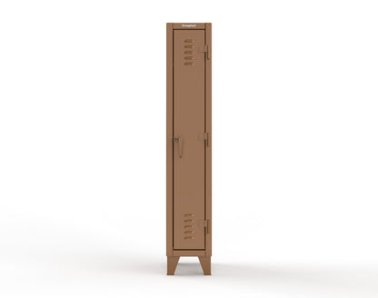 Extreme Duty 12 GA Single-Tier Locker with 1 Compartment, Louvered Doors, Wardrobe Rod - 14 in. W x 18in. D x 78 in. H - 16-18-1TSL-8008