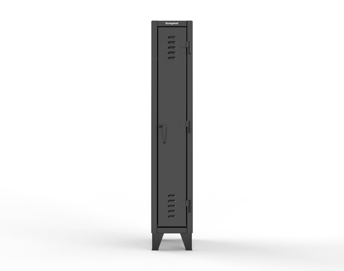 Extreme Duty 12 GA Single-Tier Locker with 1 Compartment, Louvered Doors, Wardrobe Rod - 14 in. W x 18in. D x 78 in. H - 16-18-1TSL-9005