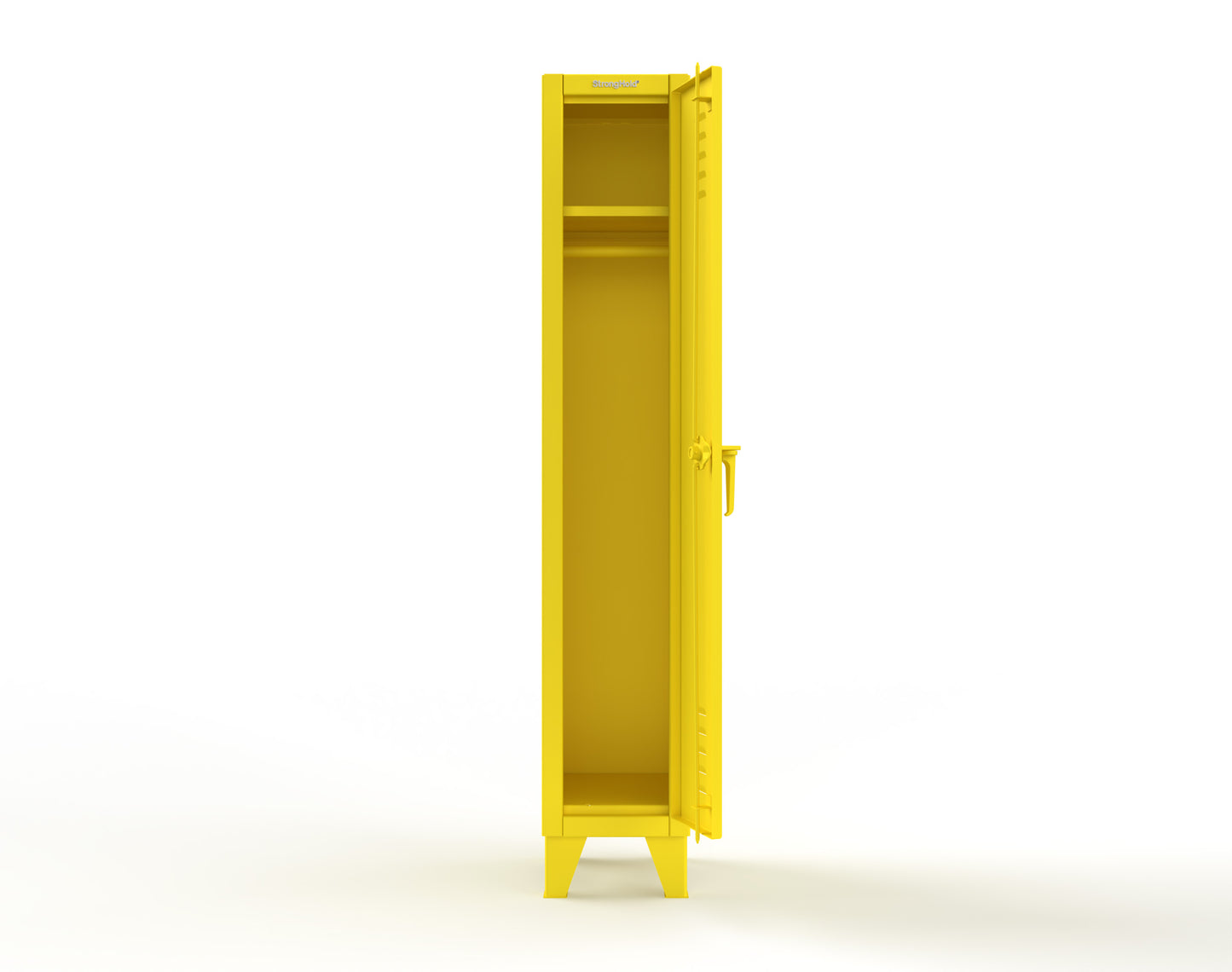 Extreme Duty 12 GA Single-Tier Locker with 1 Compartment, Louvered Doors, Wardrobe Rod - 14 in. W x 18in. D x 78 in. H - 16-18-1TSL-1021