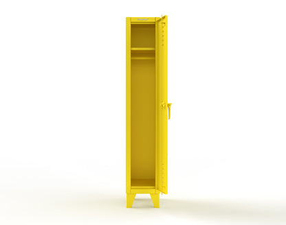Extreme Duty 12 GA Single-Tier Locker with 1 Compartment, Louvered Doors, Wardrobe Rod - 14 in. W x 18in. D x 78 in. H - 16-18-1TSL-1021