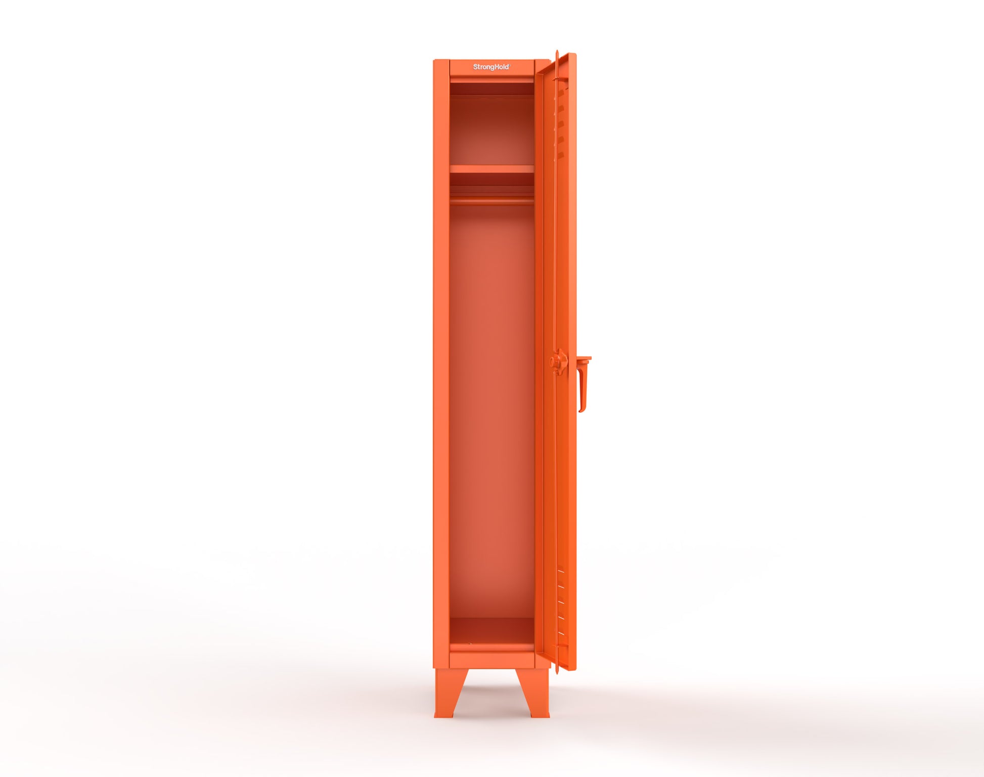 Extreme Duty 12 GA Single-Tier Locker with 1 Compartment, Louvered Doors, Wardrobe Rod - 14 in. W x 18in. D x 78 in. H - 16-18-1TSL-2009