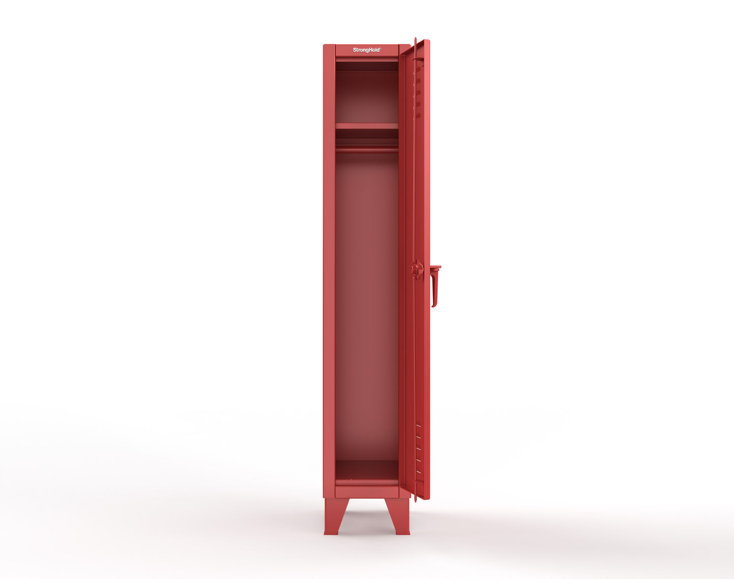 Extreme Duty 12 GA Single-Tier Locker with 1 Compartment, Louvered Doors, Wardrobe Rod - 14 in. W x 18in. D x 78 in. H - 16-18-1TSL-3001
