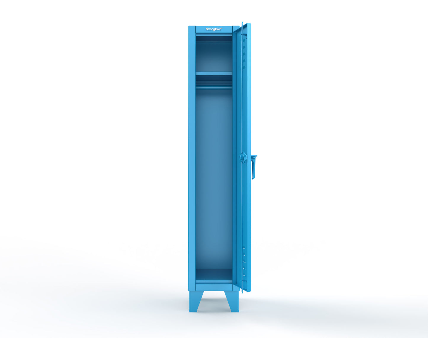 Extreme Duty 12 GA Single-Tier Locker with 1 Compartment, Louvered Doors, Wardrobe Rod - 14 in. W x 18in. D x 78 in. H - 16-18-1TSL-5012