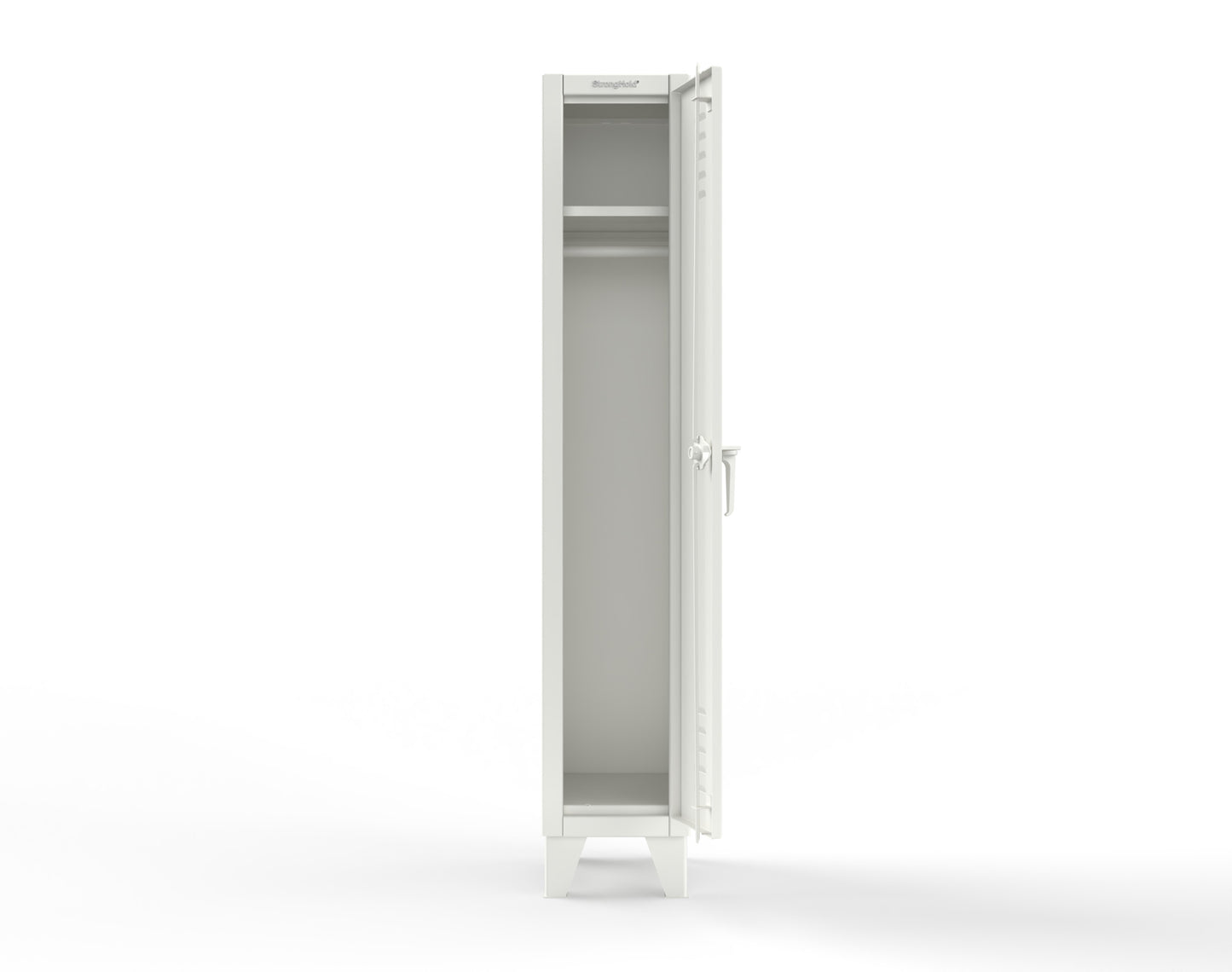Extreme Duty 12 GA Single-Tier Locker with 1 Compartment, Louvered Doors, Wardrobe Rod - 14 in. W x 18in. D x 78 in. H - 16-18-1TSL-9003