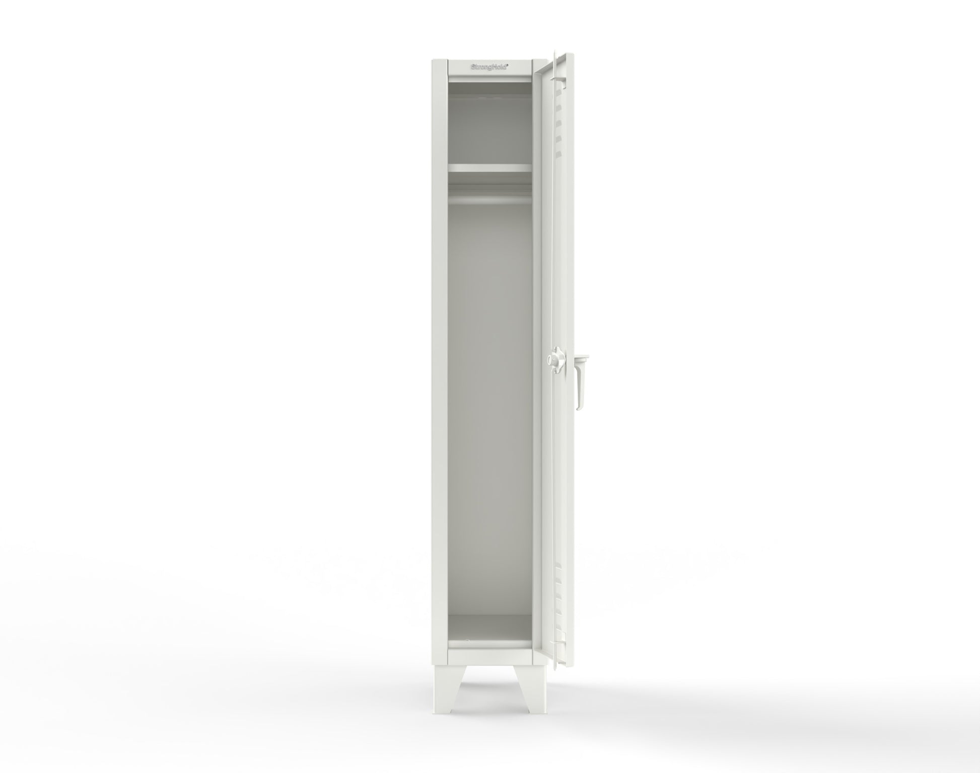 Extreme Duty 12 GA Single-Tier Locker with 1 Compartment, Louvered Doors, Wardrobe Rod - 14 in. W x 18in. D x 78 in. H - 16-18-1TSL-9003