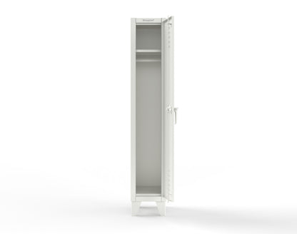 Extreme Duty 12 GA Single-Tier Locker with 1 Compartment, Louvered Doors, Wardrobe Rod - 14 in. W x 18in. D x 78 in. H - 16-18-1TSL-9003