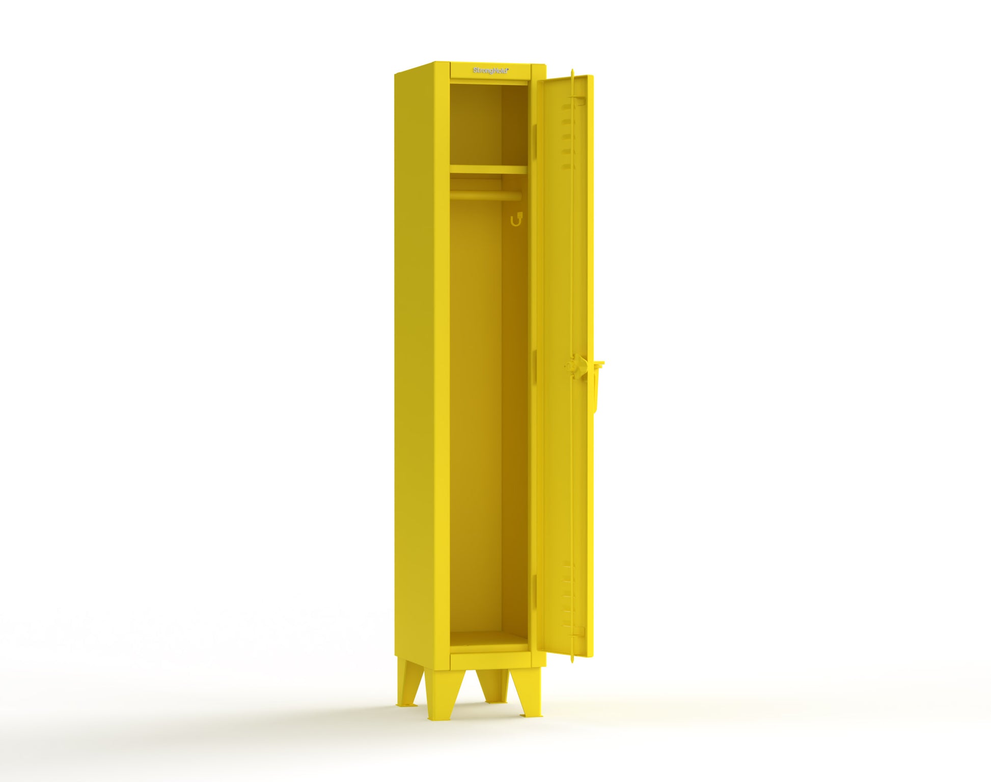 Extreme Duty 12 GA Single-Tier Locker with 1 Compartment, Louvered Doors, Wardrobe Rod - 14 in. W x 18in. D x 78 in. H - 16-18-1TSL-1021
