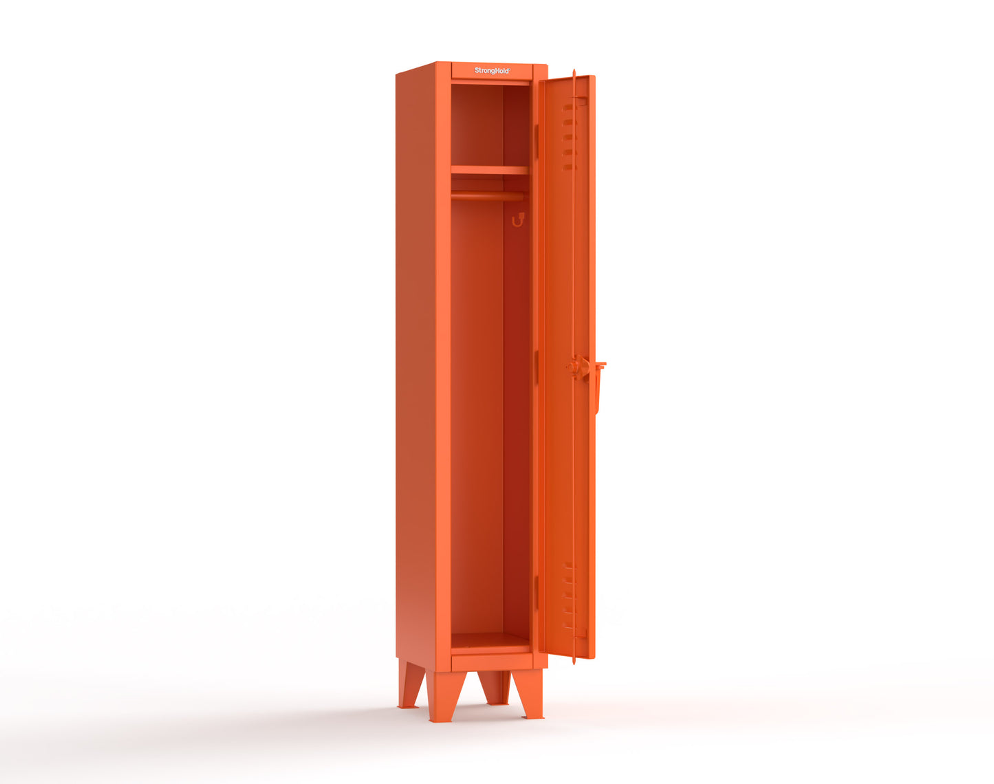 Extreme Duty 12 GA Single-Tier Locker with 1 Compartment, Louvered Doors, Wardrobe Rod - 14 in. W x 18in. D x 78 in. H - 16-18-1TSL-2009