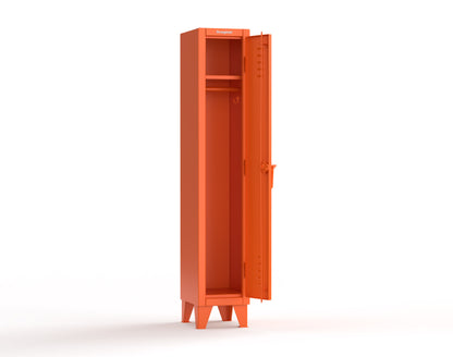 Extreme Duty 12 GA Single-Tier Locker with 1 Compartment, Louvered Doors, Wardrobe Rod - 14 in. W x 18in. D x 78 in. H - 16-18-1TSL-2009