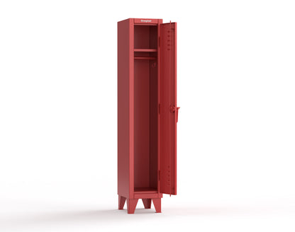 Extreme Duty 12 GA Single-Tier Locker with 1 Compartment, Louvered Doors, Wardrobe Rod - 14 in. W x 18in. D x 78 in. H - 16-18-1TSL-3001