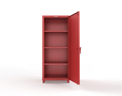 Extra Heavy Duty 14 GA Single Door Cabinet with 3 Shelves - 30 in. W x 24 in. D x 75 in. H - 2.66-1D-243-L-3001