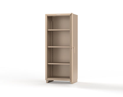 Extra Heavy Duty 14 GA Single Door Cabinet with 3 Shelves - 30 in. W x 24 in. D x 75 in. H - 2.66-1D-243-L-1019