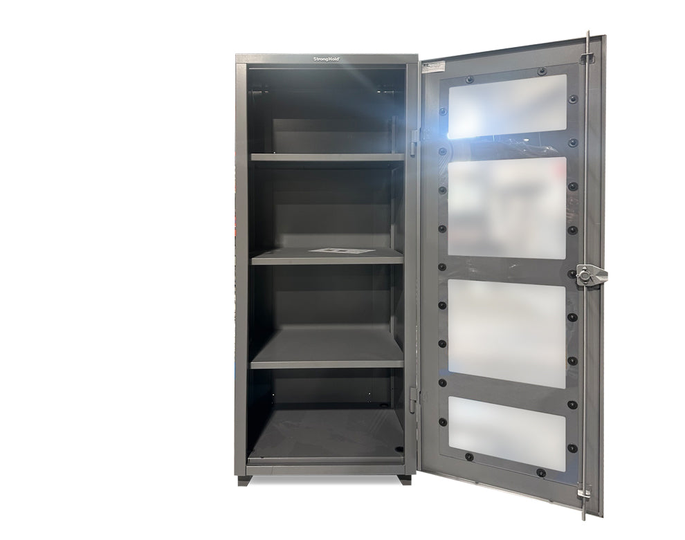Extra Heavy Duty 14 GA Clearview Cabinet, Single Door - 30 In. W x 24 In. D x 75 In. H - Outlet