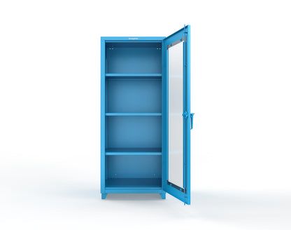 Extra Heavy Duty 14 GA Clearview Cabinet, Single Door - 30 In. W x 24 In. D x 75 In. H - 2.66-1LD-243-L-5012