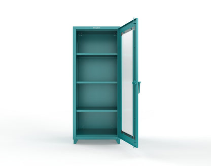 Extra Heavy Duty 14 GA Clearview Cabinet, Single Door - 30 In. W x 24 In. D x 75 In. H - 2.66-1LD-243-L-5021