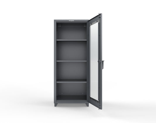 Extra Heavy Duty 14 GA Clearview Cabinet, Single Door - 30 In. W x 24 In. D x 75 In. H - 2.66-1LD-243-L-7024