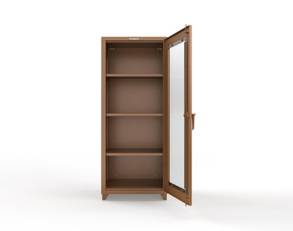 Extra Heavy Duty 14 GA Clearview Cabinet, Single Door - 30 In. W x 24 In. D x 75 In. H - 2.66-1LD-243-L-8008