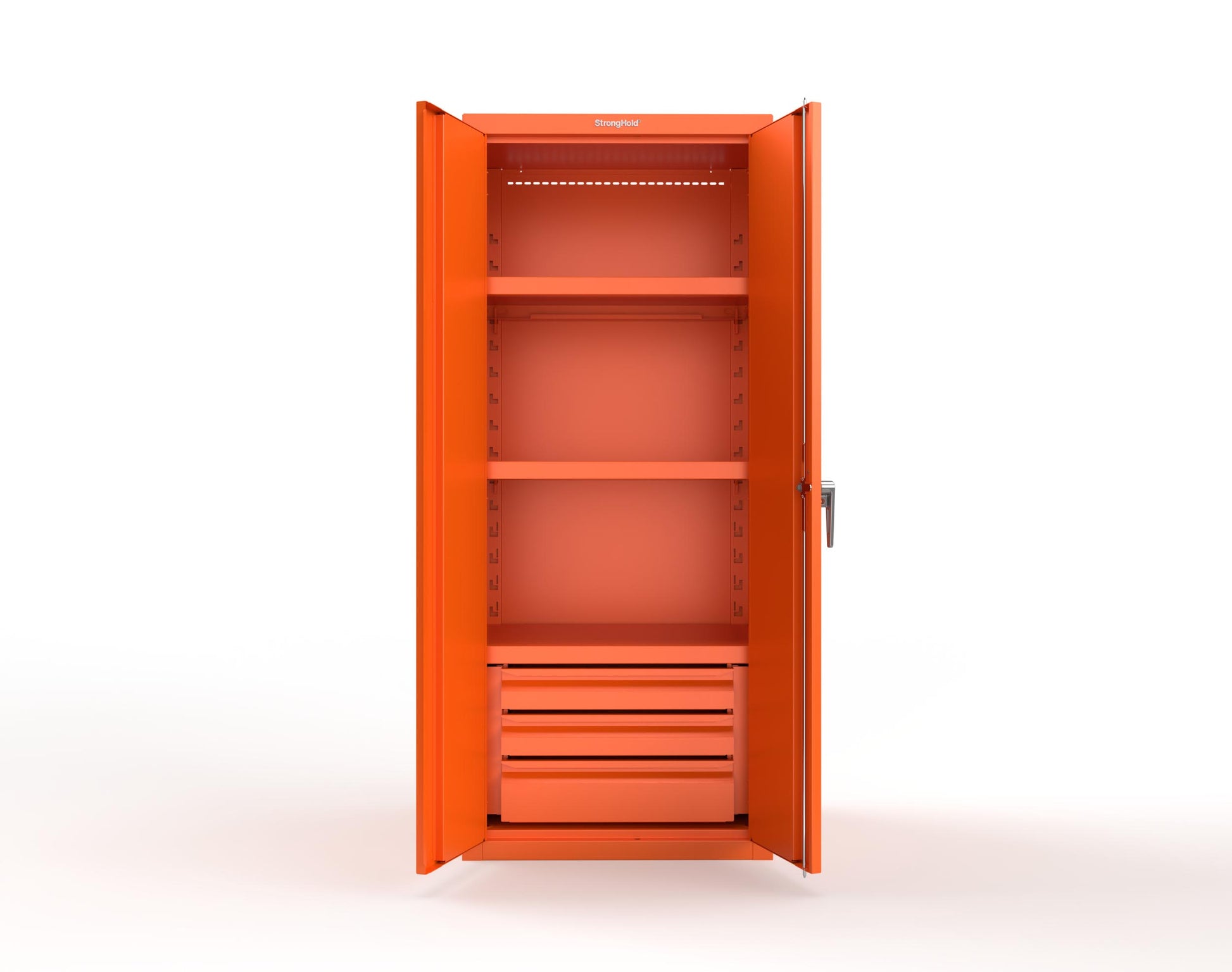 Heavy Duty 18 GA Cabinet with 3 Drawers and 3 Shelves - 30 in. W x 24 in. D x 72 in. H - 2.66-243-3DB-P-2009