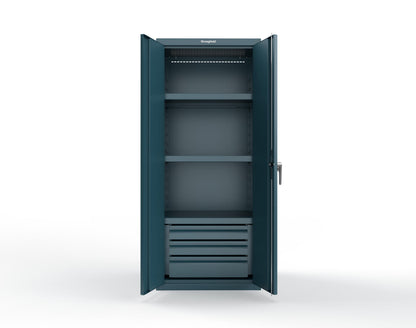 Heavy Duty 18 GA Cabinet with 3 Drawers and 3 Shelves - 30 in. W x 24 in. D x 72 in. H - 2.66-243-3DB-P-5001