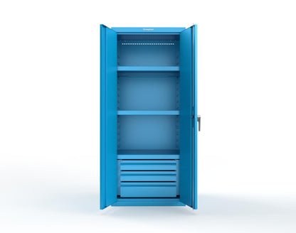 Heavy Duty 18 GA Cabinet with 3 Drawers and 3 Shelves - 30 in. W x 24 in. D x 72 in. H - 2.66-243-3DB-P-5012
