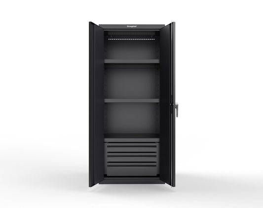 Heavy Duty 18 GA Cabinet with 3 Drawers and 3 Shelves - 30 in. W x 24 in. D x 72 in. H - 2.66-243-3DB-P-9005