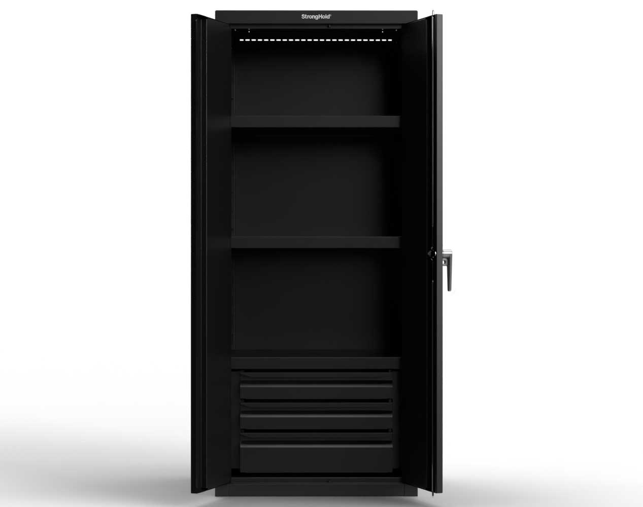 Heavy Duty 18 GA Cabinet with 3 Drawers and 3 Shelves - 30 in. W x 24 in. D x 72 in. H
