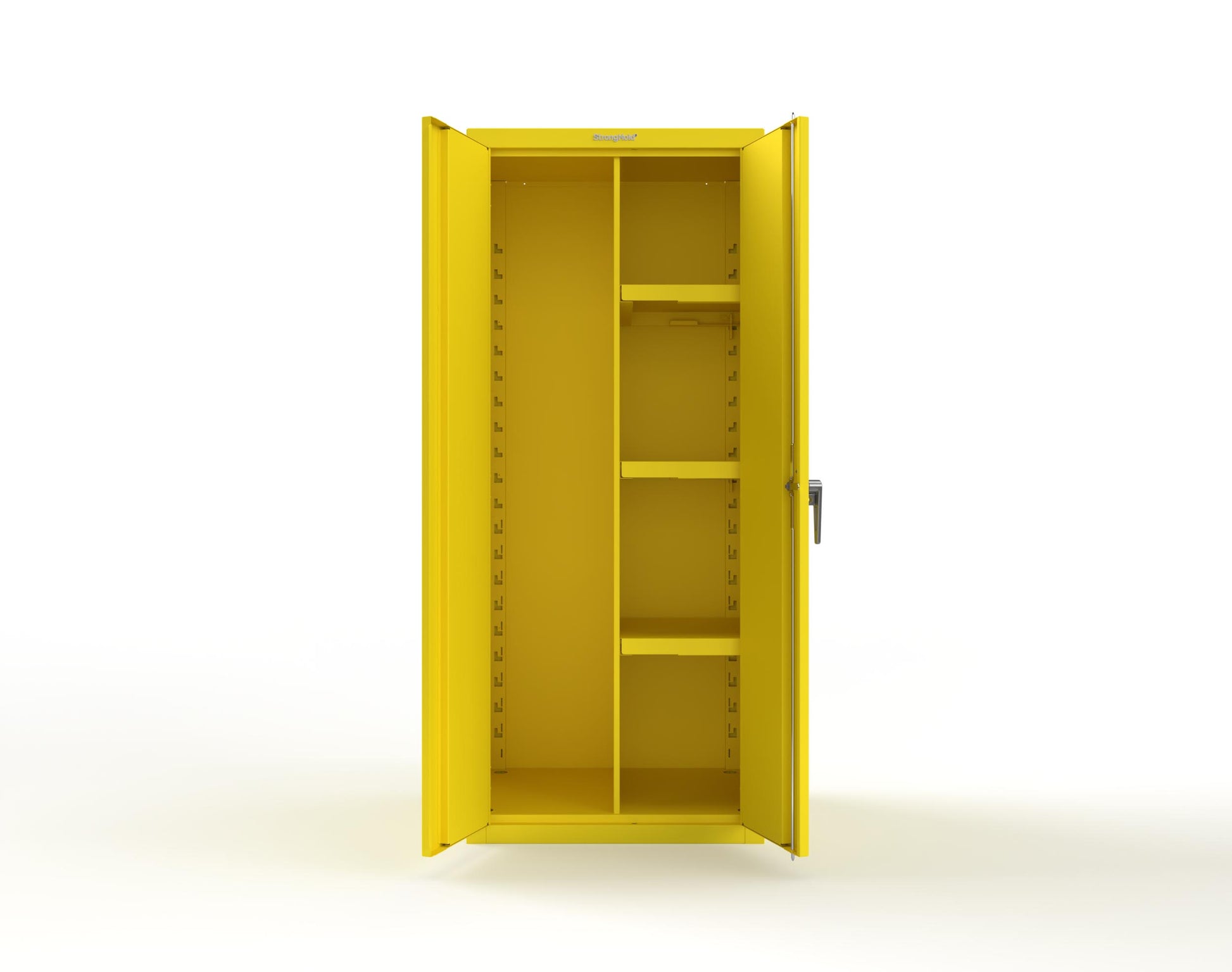 Heavy Duty 18 GA Janitorial Cabinet with 3 Half Shelves - 30 in. W x 24 in. D x 72 in. H - 2.66-BC-243-P-1021