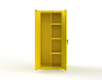 Heavy Duty 18 GA Janitorial Cabinet with 3 Half Shelves - 30 in. W x 24 in. D x 72 in. H - 2.66-BC-243-P-1021