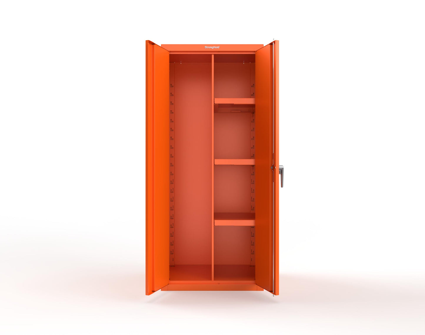 Heavy Duty 18 GA Janitorial Cabinet with 3 Half Shelves - 30 in. W x 24 in. D x 72 in. H - 2.66-BC-243-P-2009