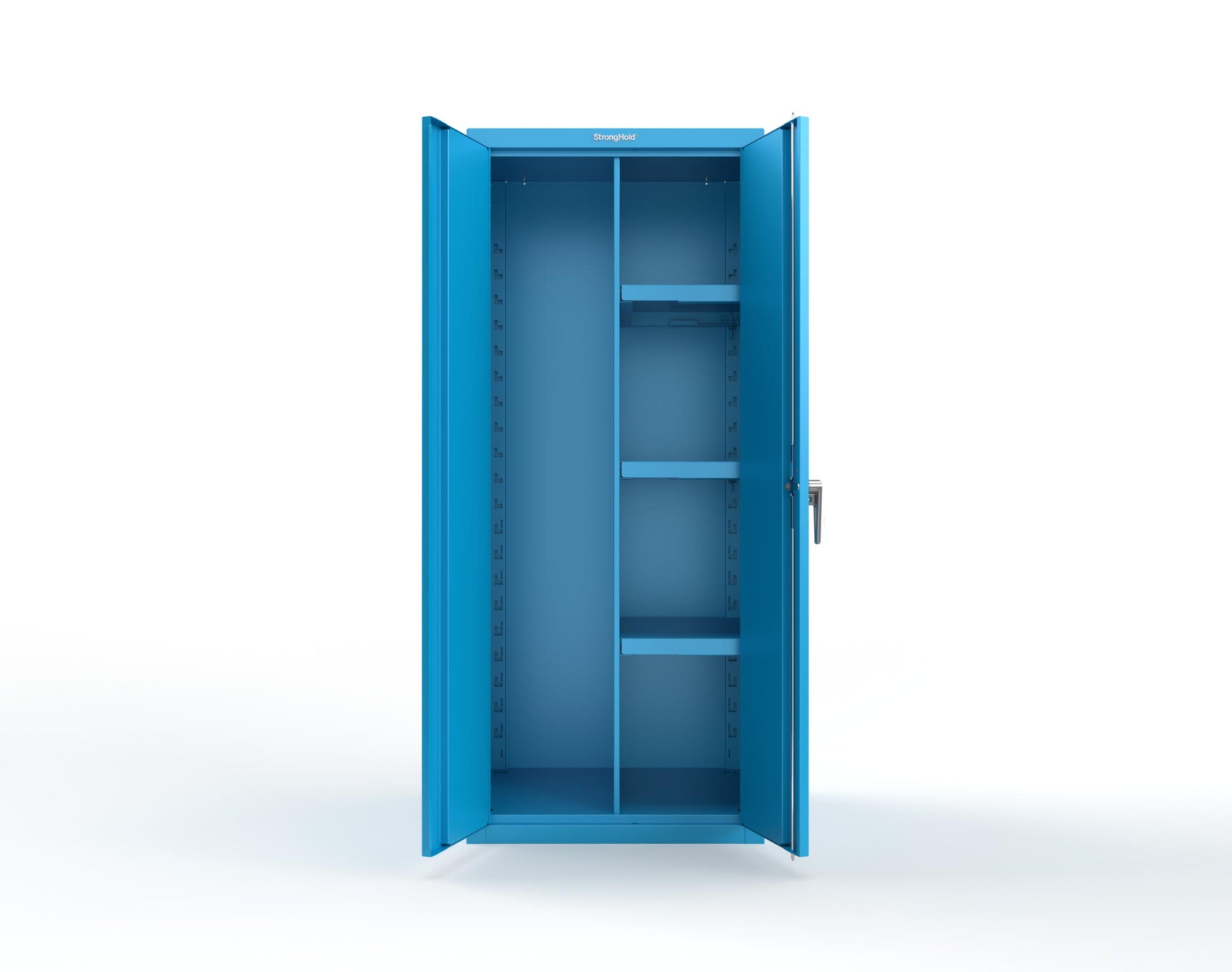 Heavy Duty 18 GA Janitorial Cabinet with 3 Half Shelves - 30 in. W x 24 in. D x 72 in. H - 2.66-BC-243-P-5012