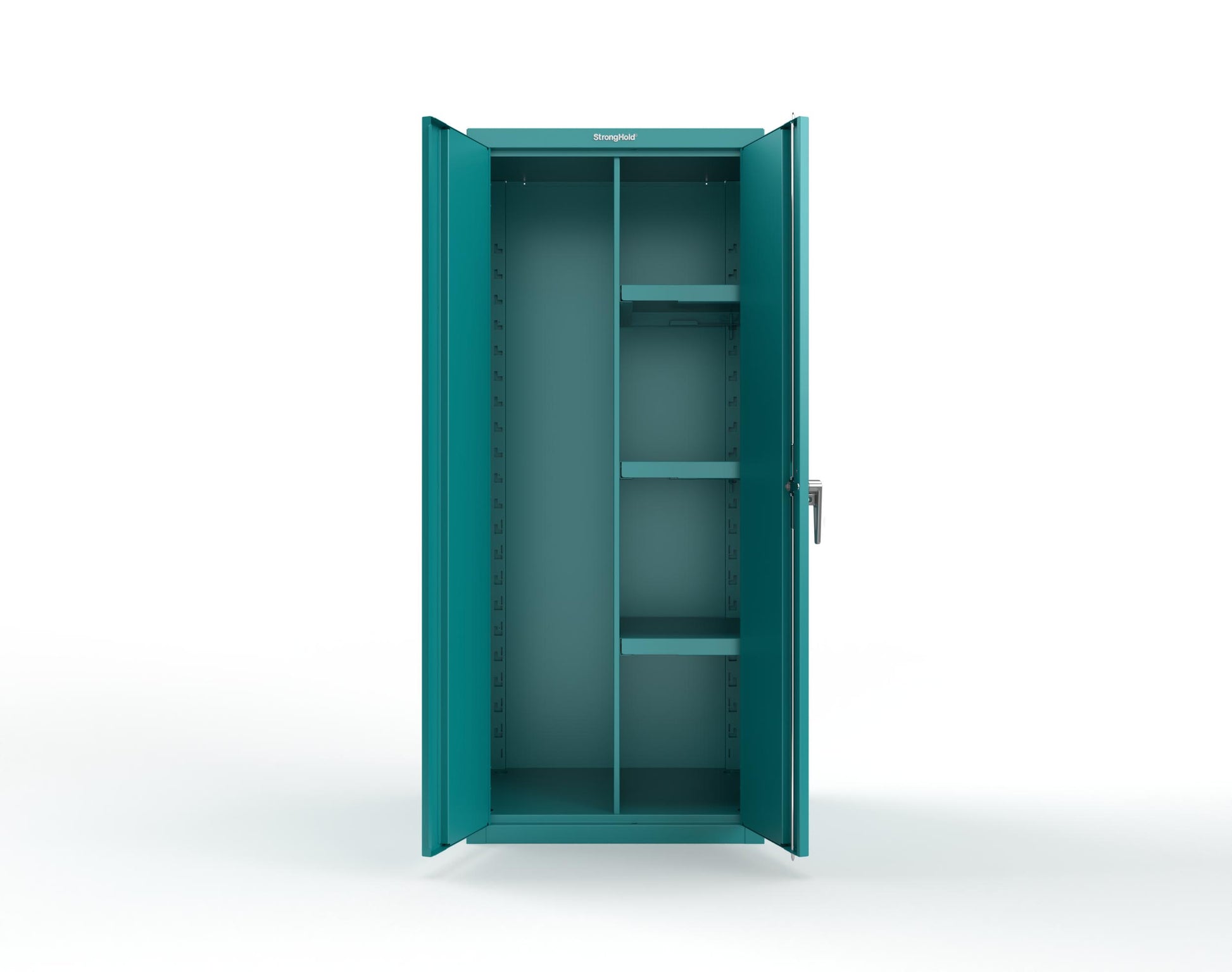 Heavy Duty 18 GA Janitorial Cabinet with 3 Half Shelves - 30 in. W x 24 in. D x 72 in. H - 2.66-BC-243-P-5021